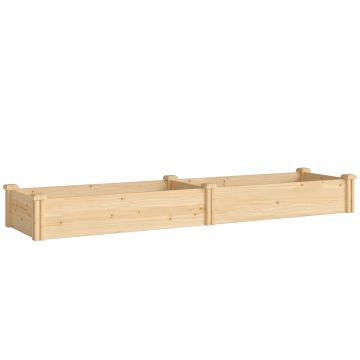 Korotettu kasvatuslaatikko, väliseinällä, 235 × 66 × 26 cm