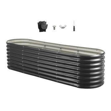 Viljelylaatikko VEVOR GM61003-240X60X57CM, 12 tukitankoa, Harmaa, 240 × 60 × 60 cm