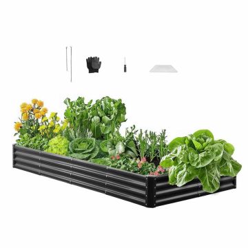 Viljelylaatikko VEVOR GM61010-240X120X28CM, Harmaa, 240 × 120 × 290 mm