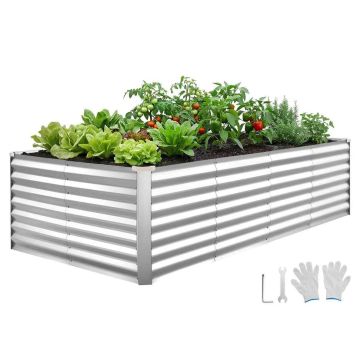 Viljelylaatikko VEVOR YJ-ZZC002, pohjaton, Hopea, 240 × 62 × 120 cm