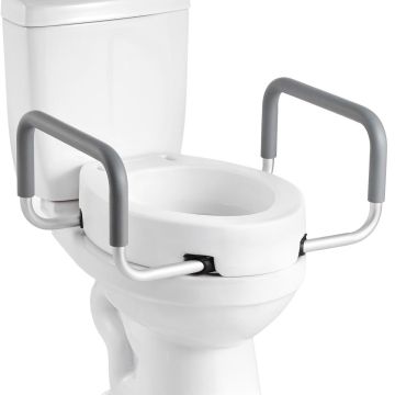Korotettu wc-istuin VEVOR SC7060NA-L-4, kahdella käsinojalla, 560 × 499 × 245 mm