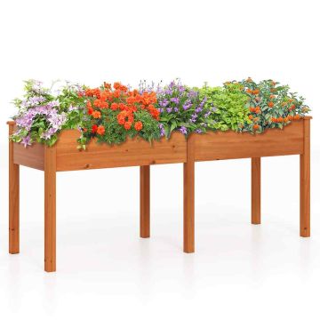 Raised Planter Tray, Divider, Yellow, 73 × 23 × 30 inches