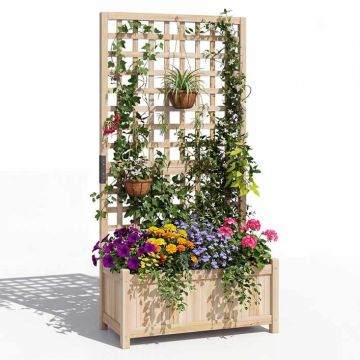 Raised planter, With grid, 76 × 32 × 143 cm