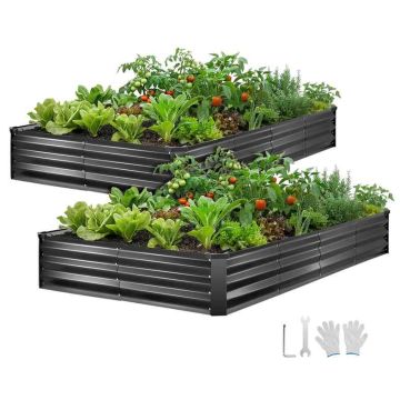 Kasvatuslavat VEVOR YJ-ZZC004, 2 kpl, Harmaa, 240 × 120 × 30 cm