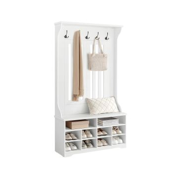 Coat rack with shoe bench VASAGLE HSR404T10, 5 triple hooks, 100 × 180 × 35 cm