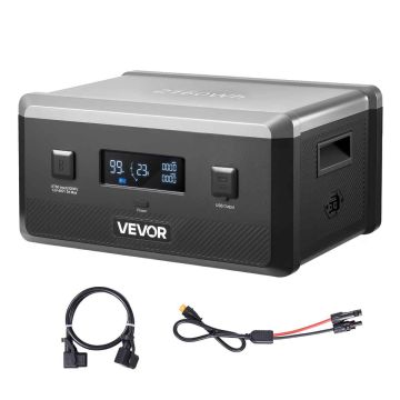 Lisäakku VEVOR Q2400BP, 2160 Wh, musta/harmaa, 38,7 × 27 × 19,6 cm