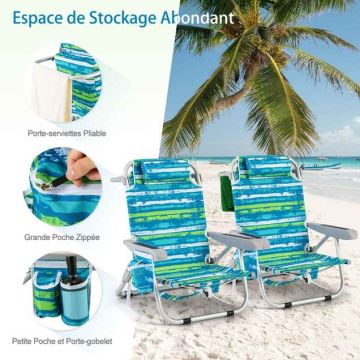 Beach chair, 5-position backrest, 66 × 78 × 65 cm