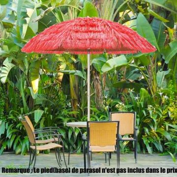 Beach umbrella, 8-blade, adjustable, Red, Ø 200 × 160 cm