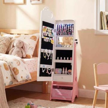 Jewelry cabinet, 4 touch lights, 30.5 × 30.5 × 117.5 cm