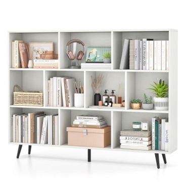 Freestanding bookshelf, 10 compartments, 140 × 107 × 24 cm