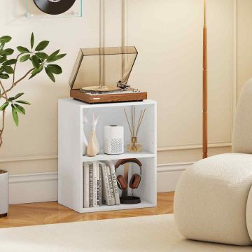 Freestanding bookshelf, 2 open cubes, White, 42 × 53.5 × 29.5 cm
