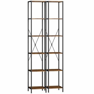 Lattialle sijoitettava kirjahylly, 6-tasoinen, 30 × 174,5 × 30 cm