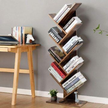Отдельно стоящий книжный стеллаж, 8 открытых полок, 50,8 × 139,7 × 27,94 см