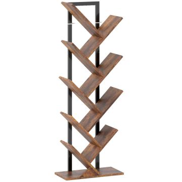 Lattialla seisova kirjahylly, 9 hyllyä, 50 × 136 × 24 cm