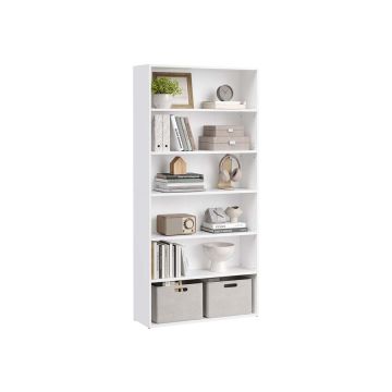 Vapaasti seisova kirjahylly VASAGLE, 3 lokeroa, Valkoinen, 80 × 160,7 × 24 cm