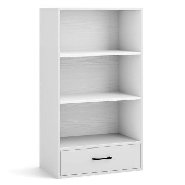 Built-in shelf, 4 tiers, 1 drawer, 60.96 × 121.92 × 38.1 cm