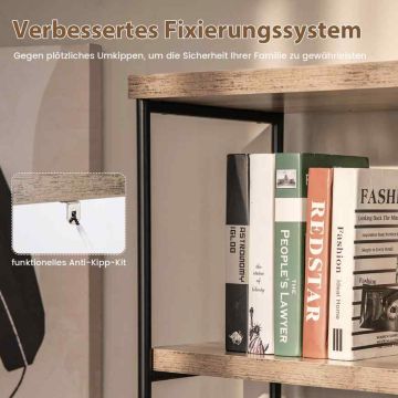 Freestanding shelf, 5 shelves, Grey/Brown, 78.74 × 35.56 × 160.02 cm