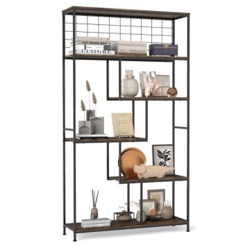 Freestanding shelf, 6 shelves, Brown, 100 × 180 × 30 cm