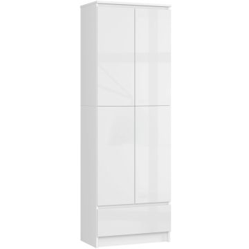 Lattiahylly ovilla ja laatikolla CLP R60, 2 ovea ja 1 laatikko, valkoinen, 60 × 180 × 35 cm