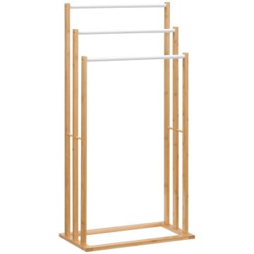 Seisova pyyhekoukku Homcom 48x25,8x94cm, vaaleanruskea/valkoinen