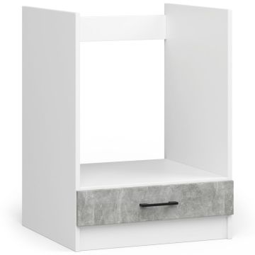 Lattialle sijoitettava keittiökaappi OLIWIA S60KU, uunitila, valkoinen/harmaa, 60 × 82 × 55 cm
