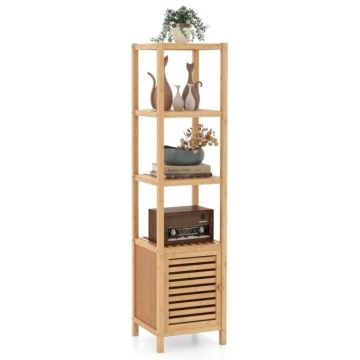 Freestanding bathroom cabinet, 4 shelves, 34 × 140 × 33 cm