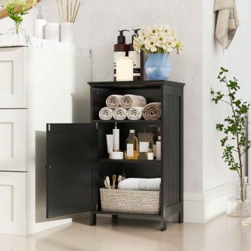 Freestanding bathroom cabinet, with doors and adjustable shelf, 40 × 70 × 30 cm