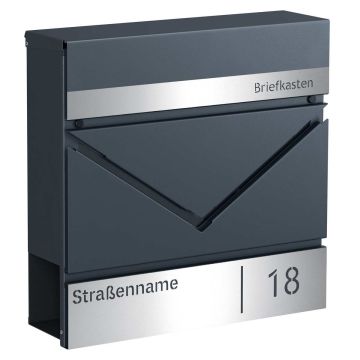 Postilaatikko SONGMICS GMB080D01V1, sanomalehtilokerolla ja lukolla, Harmaa/hopea