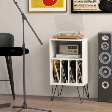Turntable stand, 3 levels, 4 partitions, White, 48 × 88 × 40 cm