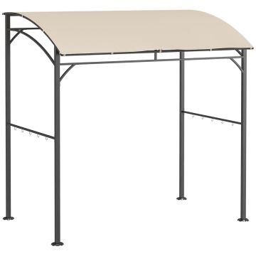 Беседка для барбекю Outsunny 215x150x220 см, бежево-черная