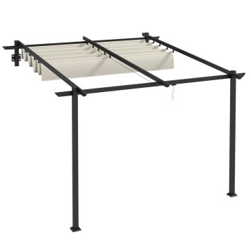 Paviljonki Outsunny 297x297x230cm, musta/kerma