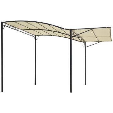 Беседка, со складной крышей, Белая, 300 × 200–250 × 250 см