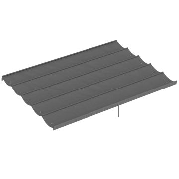 Paviljongin katos, 4 × 3 m, 10 vedenpoistoaukkoa, Harmaa, 350 × 260 cm