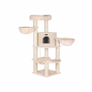 Suuri kissan raapimapuu, 153 cm korkea, beige