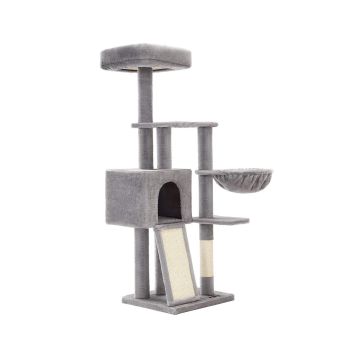 Kissan raapimapuu 46x41x135cm, harmaa/beige