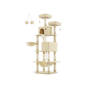 Kissan raapimapuu 111x58,5x206cm, beige/kermanvärinen