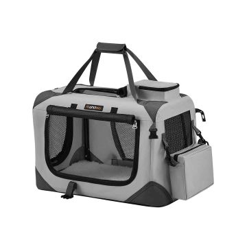 Koirankuljetuslaukku 50x35x35cm., harmaa/musta