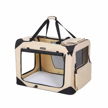 Kokoontaitettava lemmikkikuljetuskoppi 81 x 58 x 58 cm, beige