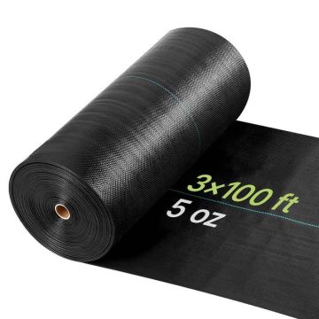 Rikkakasvien torjuntakangas VEVOR 3*100FT168, Musta, 0,9 × 30,5 m