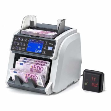 Счётчик банкнот VEVOR WRM996, несколько валют, 500 банкнот, 25 × 27 × 29 см