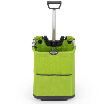 Shopping trolley, 50 l, 2 wheels, Green, 40 × 36 × 58/90 cm