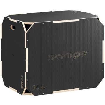 Plyometrinen hyppylaatikko, 3 korkeutta, 76 × 61 × 51 cm