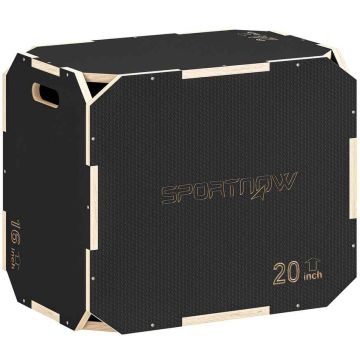 Plyometrinen hyppyboxi, 3-in-1, 3 korkeutta, 61 × 51 × 41 cm