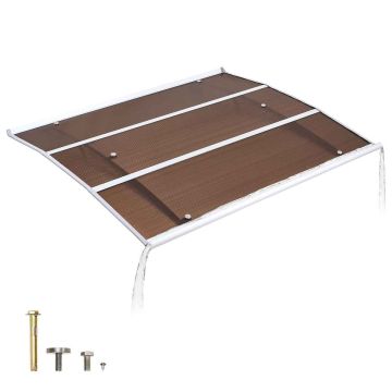 Polykarbonaattinen ovikatos VEVOR TH40X48B-C, Ruskea, 120 × 100 × 14 cm