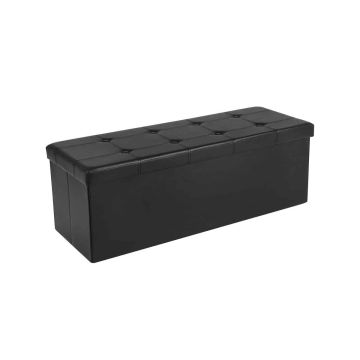 Verhoiltu penkki säilytystilalla 110 cm, musta