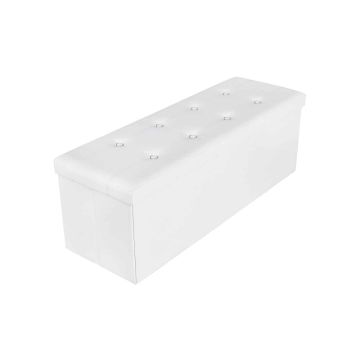 Verhoiltu penkki säilytystilalla 110 cm, valkoinen