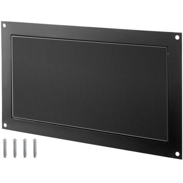 Tulvaventtiili VEVOR FHTFKSX-16''x8'', Seinään asennettava, Musta, 465 × 260 × 22 mm