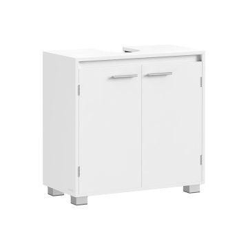 Praustuvo spintelė VASAGLE BBK505W01, Su dviem lentynomis, Balta, 30 × 60 × 60 cm