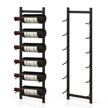 Wall-mounted wine rack, 6/9 bottles, Black