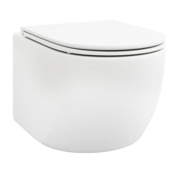 Seinään kiinnitettävä wc-istuin, Kaksoishuuhtelu 4 l / 6 l, 52,5 × 35,8 × 36 cm